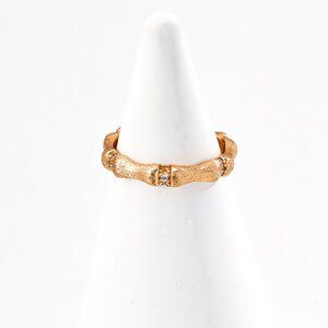 Adjustable Textured Band Ring in Gold Tone new